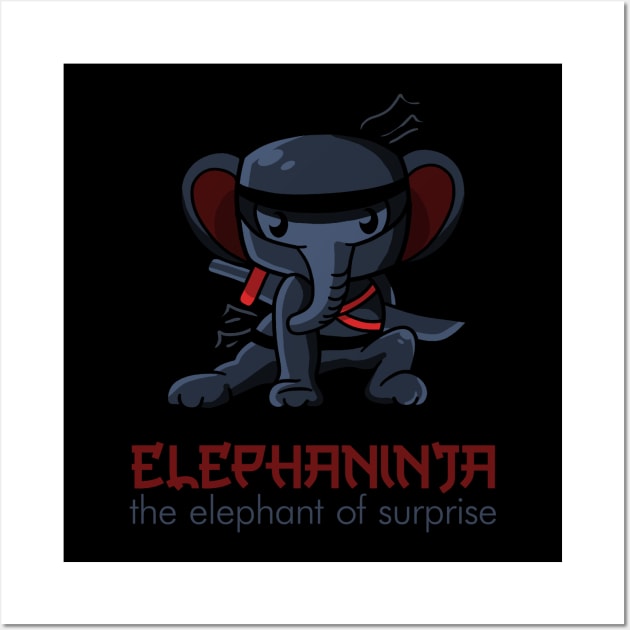 Elephaninja - The Elephant of Surprise Wall Art by ACraigL